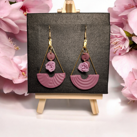 Geometric purple dangles